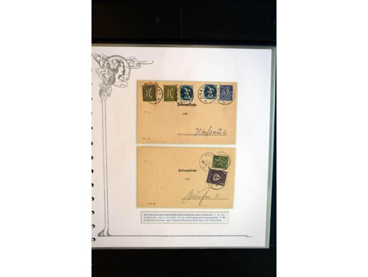 1890/1924, umfangreiche Sammlung "ZEITUNGSSACHEN" mit ca. 110 Belegen, Schwerpunkt Deutsches Reich mit Germania- und Inflatio