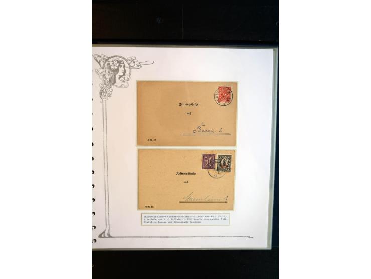 1890/1924, umfangreiche Sammlung "ZEITUNGSSACHEN" mit ca. 110 Belegen, Schwerpunkt Deutsches Reich mit Germania- und Inflatio