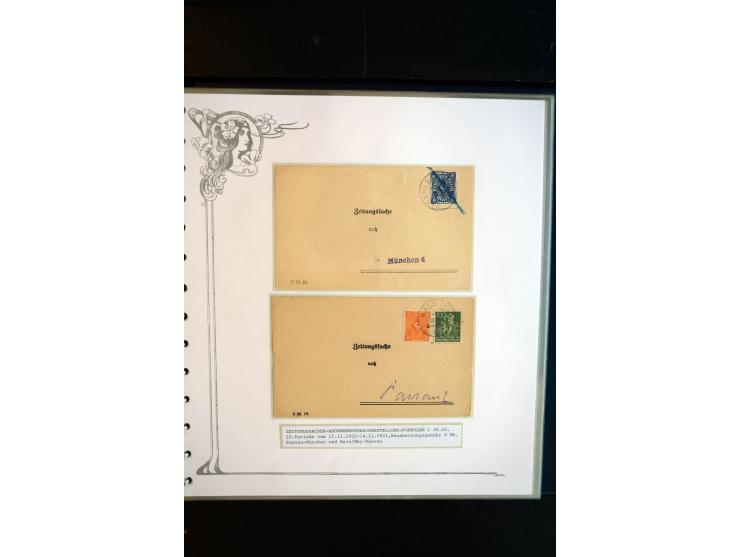 1890/1924, umfangreiche Sammlung "ZEITUNGSSACHEN" mit ca. 110 Belegen, Schwerpunkt Deutsches Reich mit Germania- und Inflatio