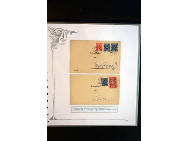 1890/1924, umfangreiche Sammlung "ZEITUNGSSACHEN" mit ca. 110 Belegen, Schwerpunkt Deutsches Reich mit Germania- und Inflatio