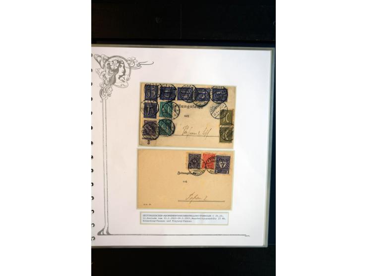 1890/1924, umfangreiche Sammlung "ZEITUNGSSACHEN" mit ca. 110 Belegen, Schwerpunkt Deutsches Reich mit Germania- und Inflatio