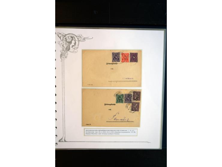 1890/1924, umfangreiche Sammlung "ZEITUNGSSACHEN" mit ca. 110 Belegen, Schwerpunkt Deutsches Reich mit Germania- und Inflatio