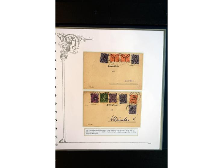 1890/1924, umfangreiche Sammlung "ZEITUNGSSACHEN" mit ca. 110 Belegen, Schwerpunkt Deutsches Reich mit Germania- und Inflatio