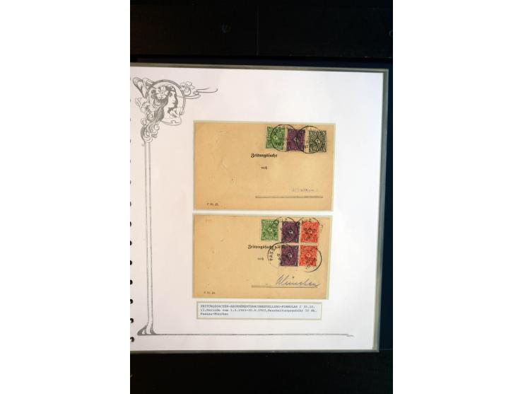 1890/1924, umfangreiche Sammlung "ZEITUNGSSACHEN" mit ca. 110 Belegen, Schwerpunkt Deutsches Reich mit Germania- und Inflatio