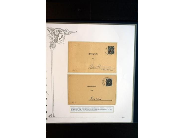 1890/1924, umfangreiche Sammlung "ZEITUNGSSACHEN" mit ca. 110 Belegen, Schwerpunkt Deutsches Reich mit Germania- und Inflatio