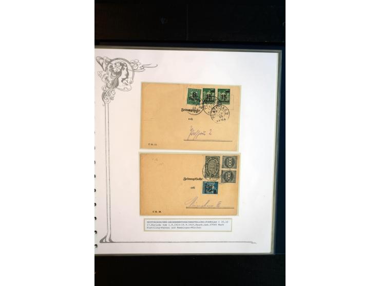 1890/1924, umfangreiche Sammlung "ZEITUNGSSACHEN" mit ca. 110 Belegen, Schwerpunkt Deutsches Reich mit Germania- und Inflatio