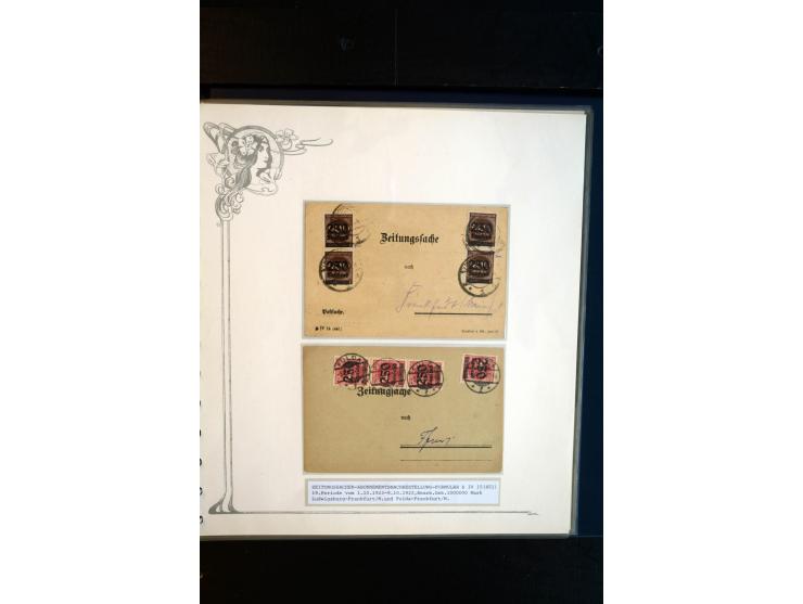 1890/1924, umfangreiche Sammlung "ZEITUNGSSACHEN" mit ca. 110 Belegen, Schwerpunkt Deutsches Reich mit Germania- und Inflatio