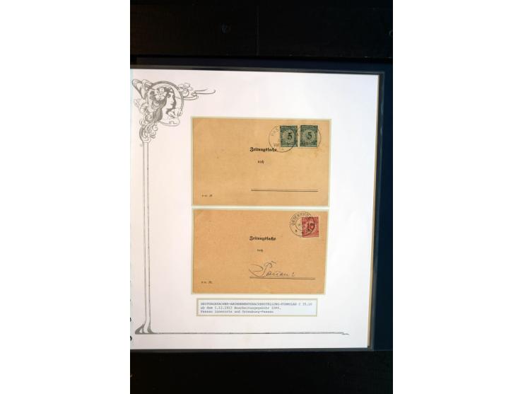 1890/1924, umfangreiche Sammlung "ZEITUNGSSACHEN" mit ca. 110 Belegen, Schwerpunkt Deutsches Reich mit Germania- und Inflatio