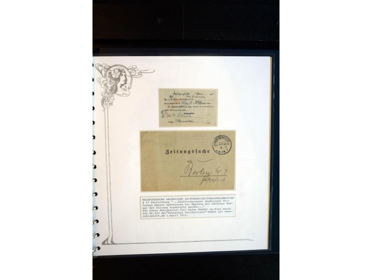 1890/1924, umfangreiche Sammlung "ZEITUNGSSACHEN" mit ca. 110 Belegen, Schwerpunkt Deutsches Reich mit Germania- und Inflatio