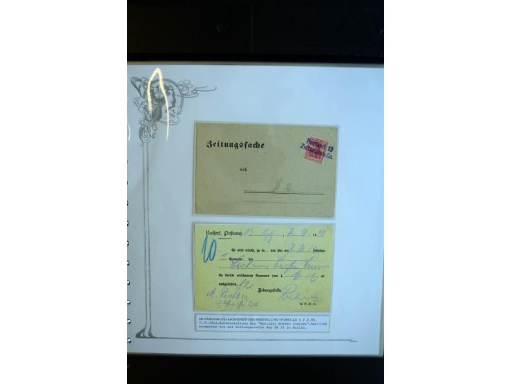 1890/1924, umfangreiche Sammlung "ZEITUNGSSACHEN" mit ca. 110 Belegen, Schwerpunkt Deutsches Reich mit Germania- und Inflatio
