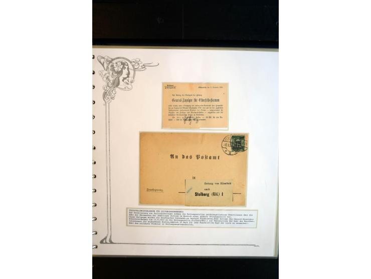 1890/1924, umfangreiche Sammlung "ZEITUNGSSACHEN" mit ca. 110 Belegen, Schwerpunkt Deutsches Reich mit Germania- und Inflatio