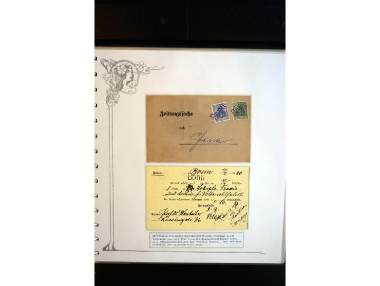 1890/1924, umfangreiche Sammlung "ZEITUNGSSACHEN" mit ca. 110 Belegen, Schwerpunkt Deutsches Reich mit Germania- und Inflatio
