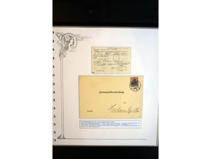 1890/1924, umfangreiche Sammlung "ZEITUNGSSACHEN" mit ca. 110 Belegen, Schwerpunkt Deutsches Reich mit Germania- und Inflatio