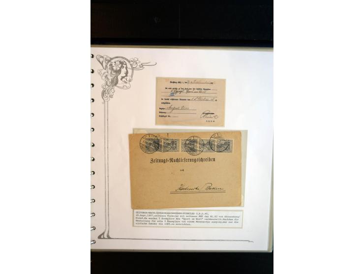 1890/1924, umfangreiche Sammlung "ZEITUNGSSACHEN" mit ca. 110 Belegen, Schwerpunkt Deutsches Reich mit Germania- und Inflatio