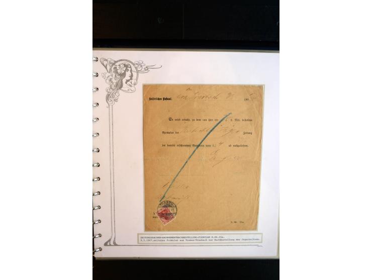 1890/1924, umfangreiche Sammlung "ZEITUNGSSACHEN" mit ca. 110 Belegen, Schwerpunkt Deutsches Reich mit Germania- und Inflatio