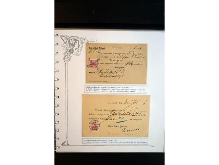 1890/1924, umfangreiche Sammlung "ZEITUNGSSACHEN" mit ca. 110 Belegen, Schwerpunkt Deutsches Reich mit Germania- und Inflatio