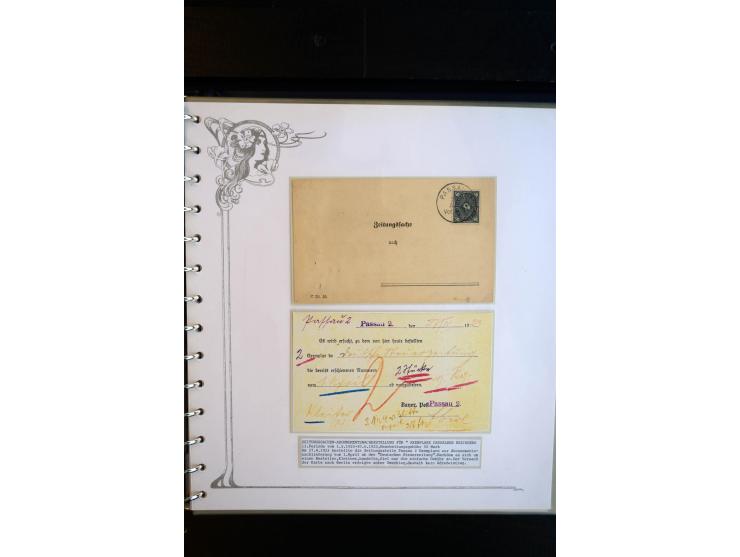 1890/1924, umfangreiche Sammlung "ZEITUNGSSACHEN" mit ca. 110 Belegen, Schwerpunkt Deutsches Reich mit Germania- und Inflatio