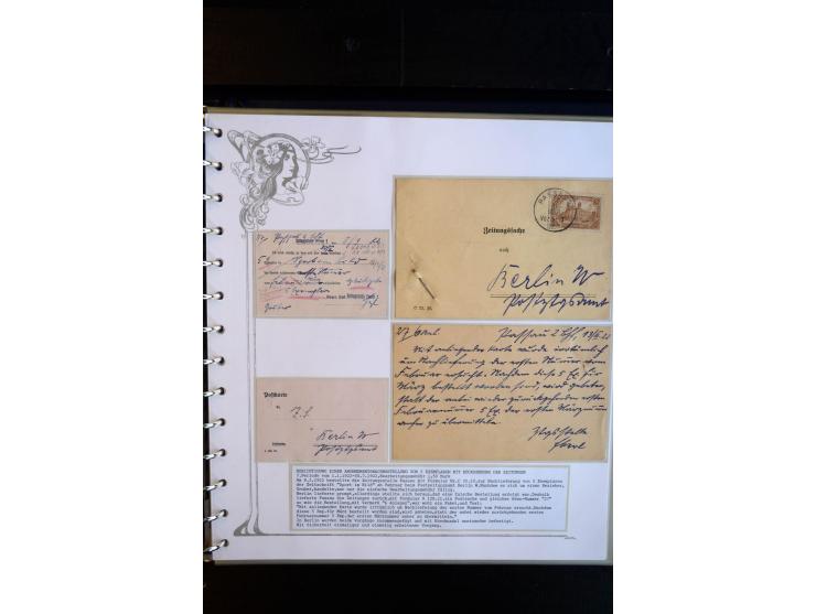 1890/1924, umfangreiche Sammlung "ZEITUNGSSACHEN" mit ca. 110 Belegen, Schwerpunkt Deutsches Reich mit Germania- und Inflatio