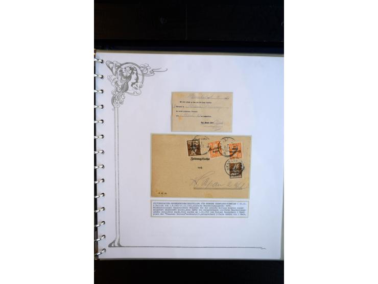 1890/1924, umfangreiche Sammlung "ZEITUNGSSACHEN" mit ca. 110 Belegen, Schwerpunkt Deutsches Reich mit Germania- und Inflatio