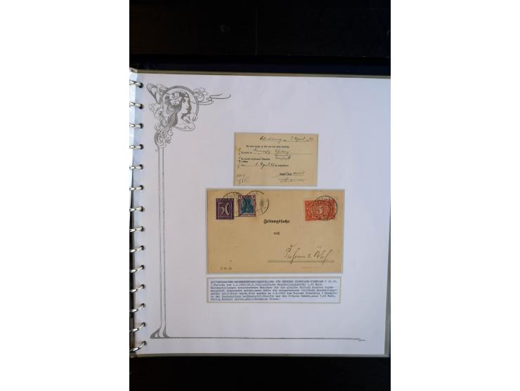 1890/1924, umfangreiche Sammlung "ZEITUNGSSACHEN" mit ca. 110 Belegen, Schwerpunkt Deutsches Reich mit Germania- und Inflatio
