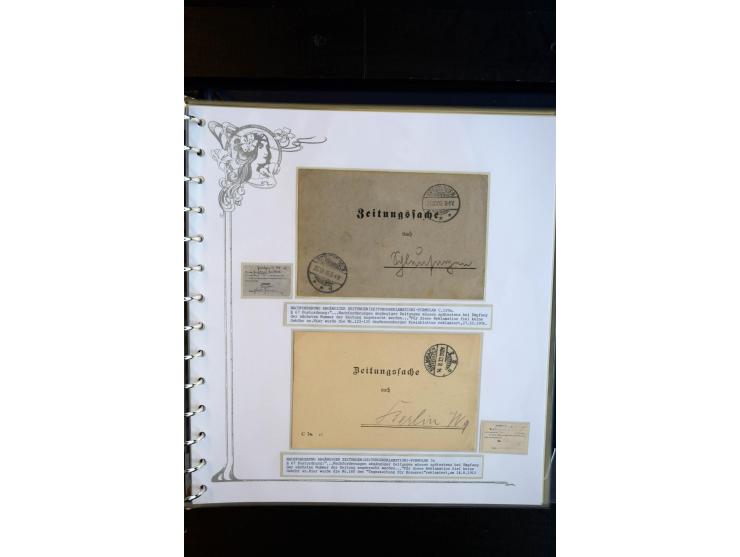 1890/1924, umfangreiche Sammlung "ZEITUNGSSACHEN" mit ca. 110 Belegen, Schwerpunkt Deutsches Reich mit Germania- und Inflatio