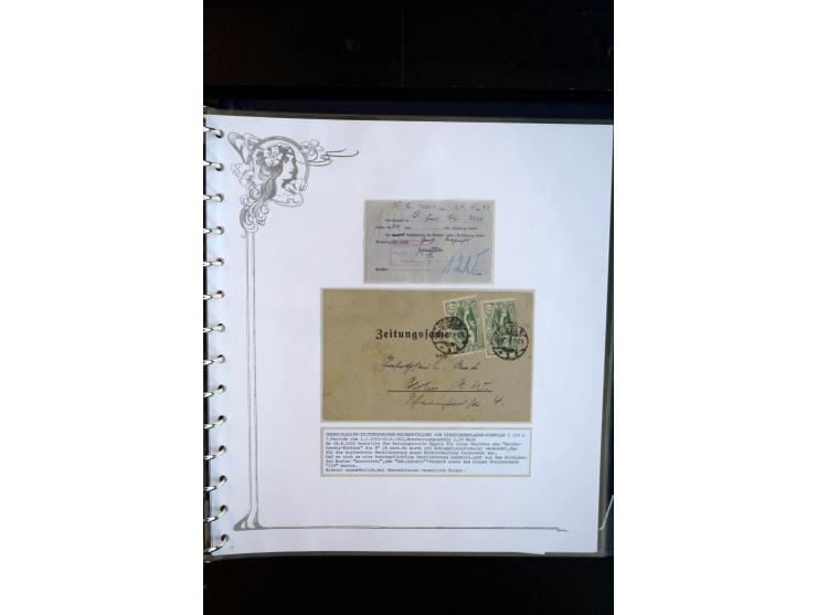 1890/1924, umfangreiche Sammlung "ZEITUNGSSACHEN" mit ca. 110 Belegen, Schwerpunkt Deutsches Reich mit Germania- und Inflatio