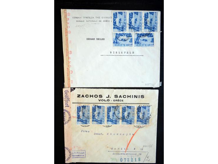 1914/45, interessante Partie mit Feldpost-Briefen/Karten (u.a. Grenschutz Ost), einigen besseren Zensuren I. und II. WK (u.a.