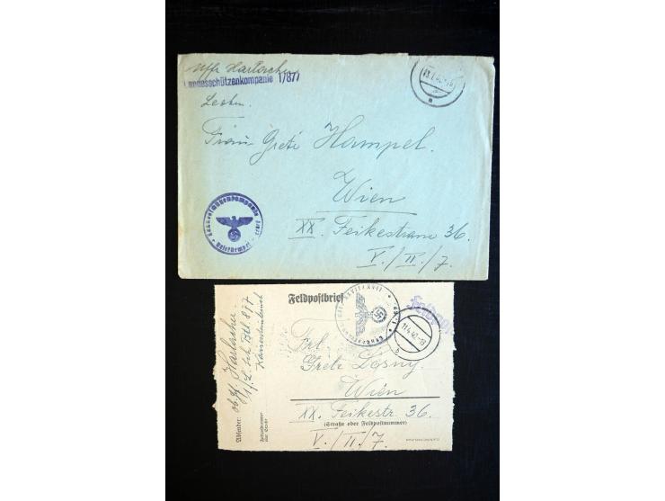 1914/50 (ca.), einige hundert Briefe und Karten mit Schwerpunkt Feld-, KGF- und Zensurpost inkl. etwas Ausland, dabei interes