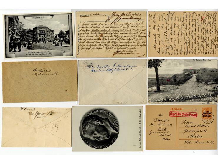 1914/22, Partie Besetzung I. WK und Abstimmungsgebiete mit fast 50 Briefen, Karten und Ganzsachen, dabei viel Bedarfspost mit