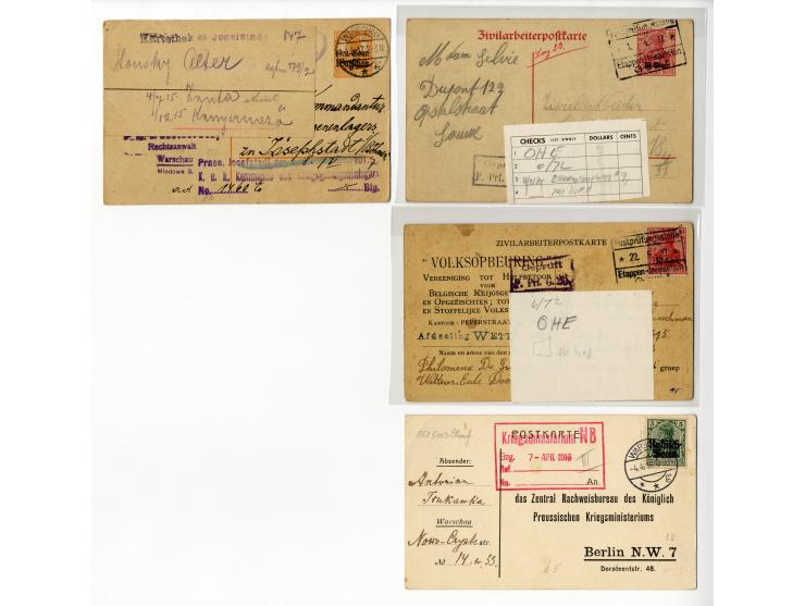 1914/22, Partie Besetzung I. WK und Abstimmungsgebiete mit fast 50 Briefen, Karten und Ganzsachen, dabei viel Bedarfspost mit