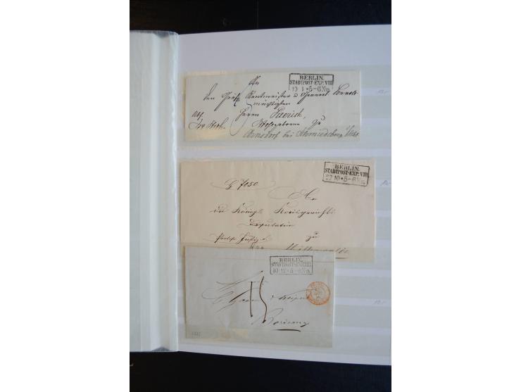 Berlin: 1820/1941, interessante Sammlung mit ca. 310 Briefen, Karten und Ganzsachen ab Vorphila bis ca. 1910 mit vielen versc