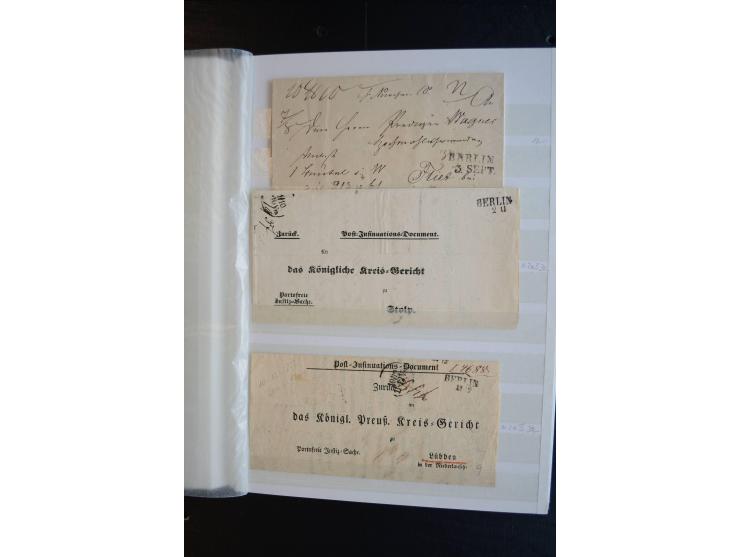 Berlin: 1820/1941, interessante Sammlung mit ca. 310 Briefen, Karten und Ganzsachen ab Vorphila bis ca. 1910 mit vielen versc