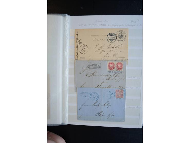 Berlin: 1820/1941, interessante Sammlung mit ca. 310 Briefen, Karten und Ganzsachen ab Vorphila bis ca. 1910 mit vielen versc