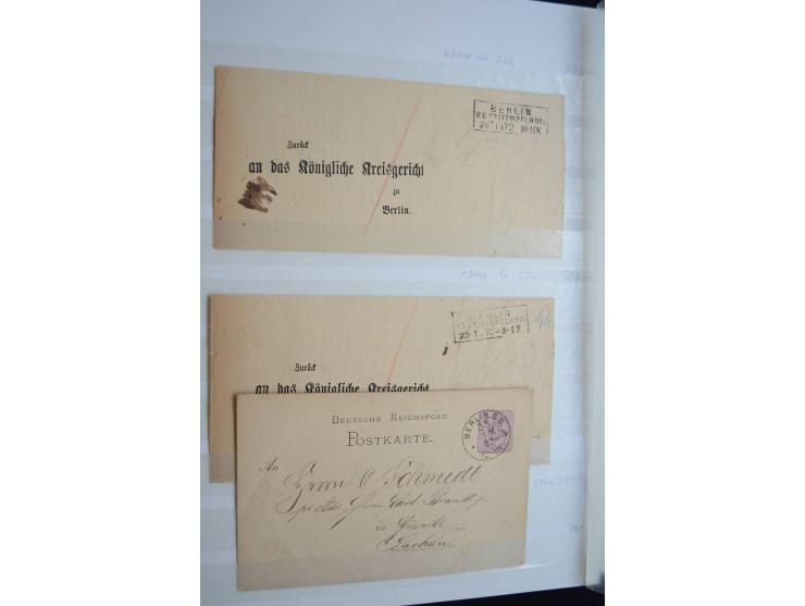 Berlin: 1820/1941, interessante Sammlung mit ca. 310 Briefen, Karten und Ganzsachen ab Vorphila bis ca. 1910 mit vielen versc