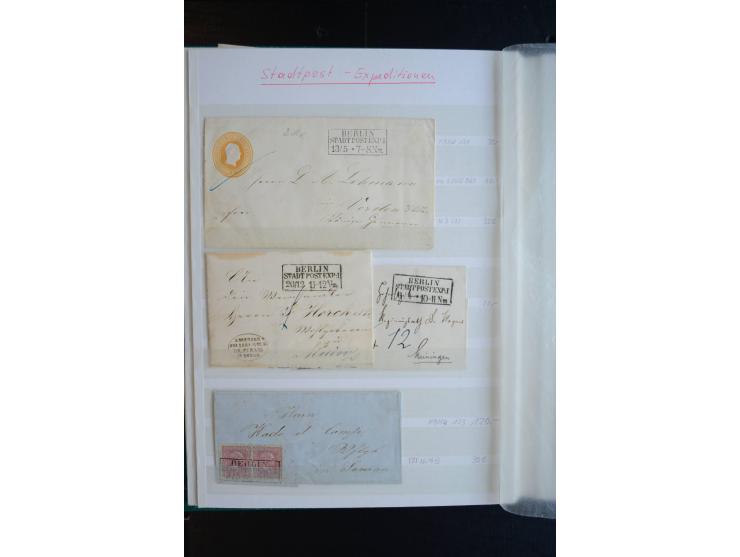 Berlin: 1820/1941, interessante Sammlung mit ca. 310 Briefen, Karten und Ganzsachen ab Vorphila bis ca. 1910 mit vielen versc