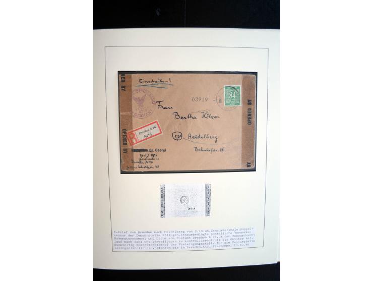 1945/48, umfangreiche Sammlung "Zensurpost" mit ca. 240 Briefen, Karten und Ganzsachen ab Überroller-Post mit vielen interess
