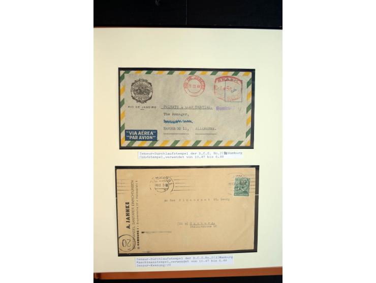1945/48, umfangreiche Sammlung "Zensurpost" mit ca. 240 Briefen, Karten und Ganzsachen ab Überroller-Post mit vielen interess
