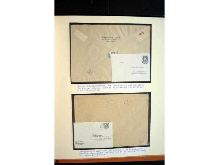 1945/48, umfangreiche Sammlung "Zensurpost" mit ca. 240 Briefen, Karten und Ganzsachen ab Überroller-Post mit vielen interess