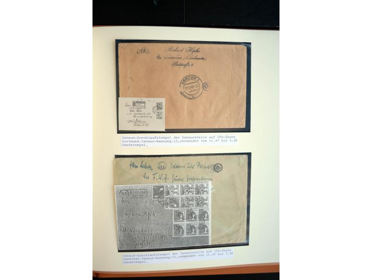 1945/48, umfangreiche Sammlung "Zensurpost" mit ca. 240 Briefen, Karten und Ganzsachen ab Überroller-Post mit vielen interess