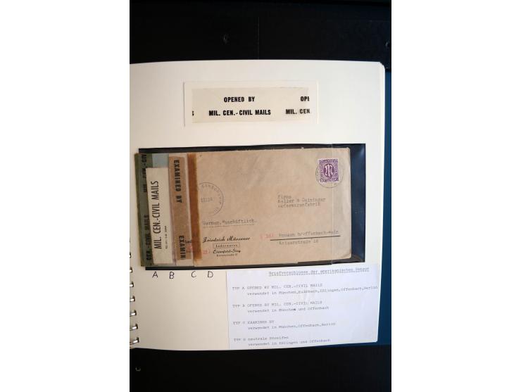 1945/48, umfangreiche Sammlung "Zensurpost" mit ca. 240 Briefen, Karten und Ganzsachen ab Überroller-Post mit vielen interess