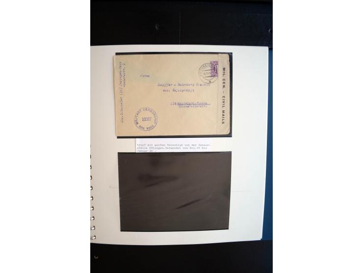 1945/48, umfangreiche Sammlung "Zensurpost" mit ca. 240 Briefen, Karten und Ganzsachen ab Überroller-Post mit vielen interess