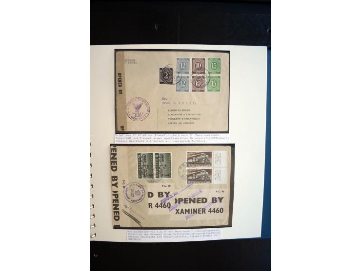 1945/48, umfangreiche Sammlung "Zensurpost" mit ca. 240 Briefen, Karten und Ganzsachen ab Überroller-Post mit vielen interess