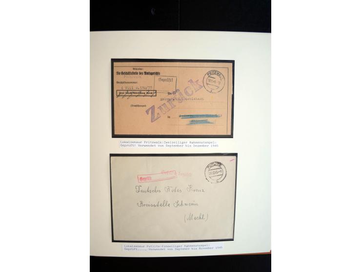 1945/48, umfangreiche Sammlung "Zensurpost" mit ca. 240 Briefen, Karten und Ganzsachen ab Überroller-Post mit vielen interess