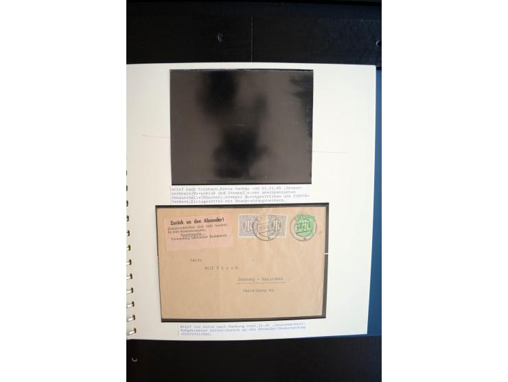 1945/48, umfangreiche Sammlung "Zensurpost" mit ca. 240 Briefen, Karten und Ganzsachen ab Überroller-Post mit vielen interess
