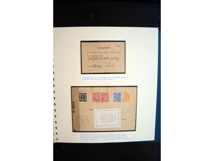 1945/48, umfangreiche Sammlung "Zensurpost" mit ca. 240 Briefen, Karten und Ganzsachen ab Überroller-Post mit vielen interess