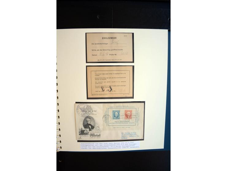 1945/48, umfangreiche Sammlung "Zensurpost" mit ca. 240 Briefen, Karten und Ganzsachen ab Überroller-Post mit vielen interess