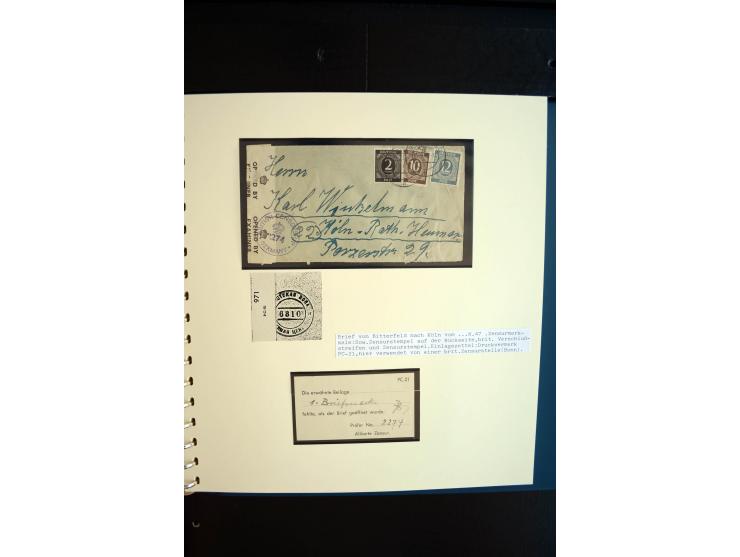 1945/48, umfangreiche Sammlung "Zensurpost" mit ca. 240 Briefen, Karten und Ganzsachen ab Überroller-Post mit vielen interess