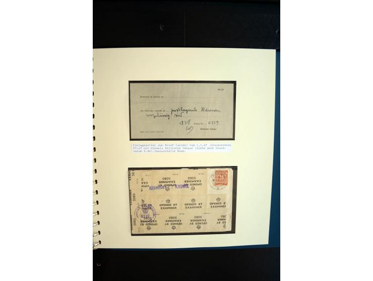 1945/48, umfangreiche Sammlung "Zensurpost" mit ca. 240 Briefen, Karten und Ganzsachen ab Überroller-Post mit vielen interess