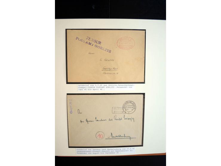 1945/48, umfangreiche Sammlung "Zensurpost" mit ca. 240 Briefen, Karten und Ganzsachen ab Überroller-Post mit vielen interess
