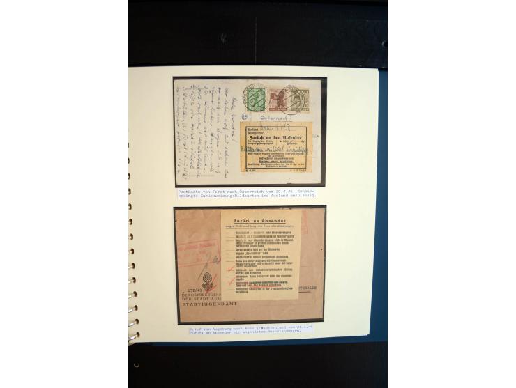 1945/48, umfangreiche Sammlung "Zensurpost" mit ca. 240 Briefen, Karten und Ganzsachen ab Überroller-Post mit vielen interess